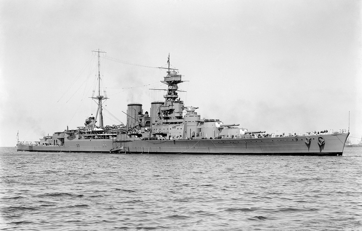 The battleship HMS Hood via Wikipedia